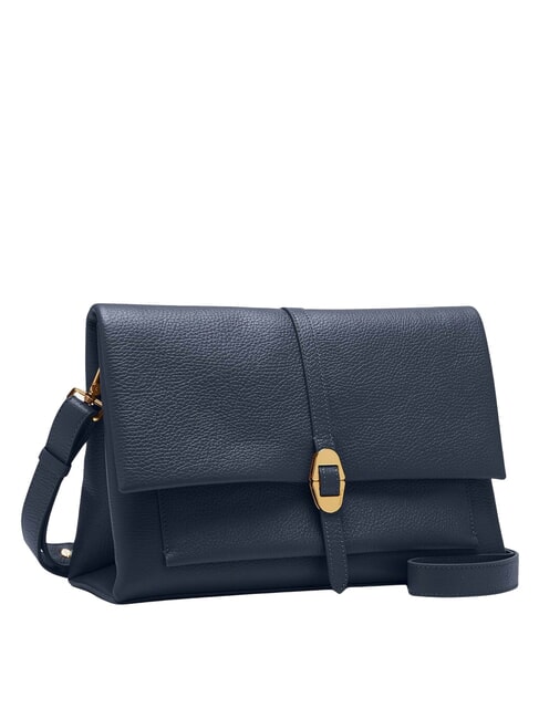 DORIAN Bolso de hombro de piel martillada. azul medianoche - Bolsos Mujer
