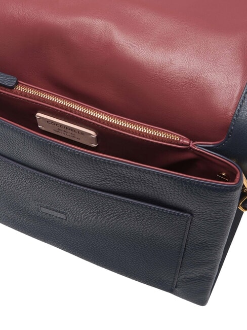 DORIAN Bolso de hombro de piel martillada. azul medianoche - Bolsos Mujer