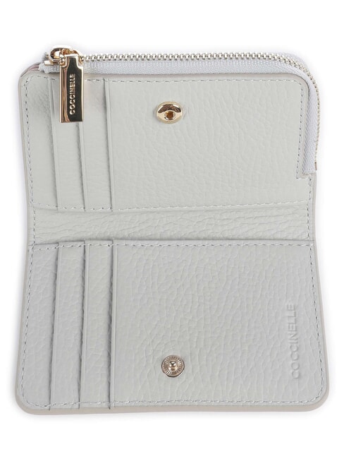 METALLIC SOFT Tarjetero de piel nieve - Carteras Mujer