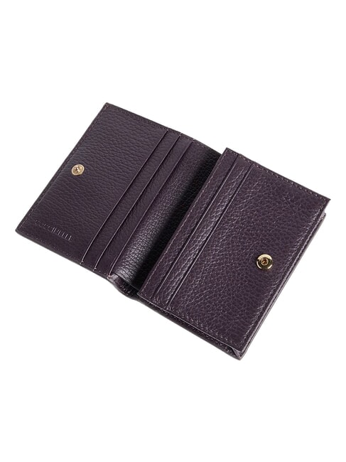 METALLIC SOFT Cartera peque&ntilde;a de piel ciruelas - Carteras Mujer