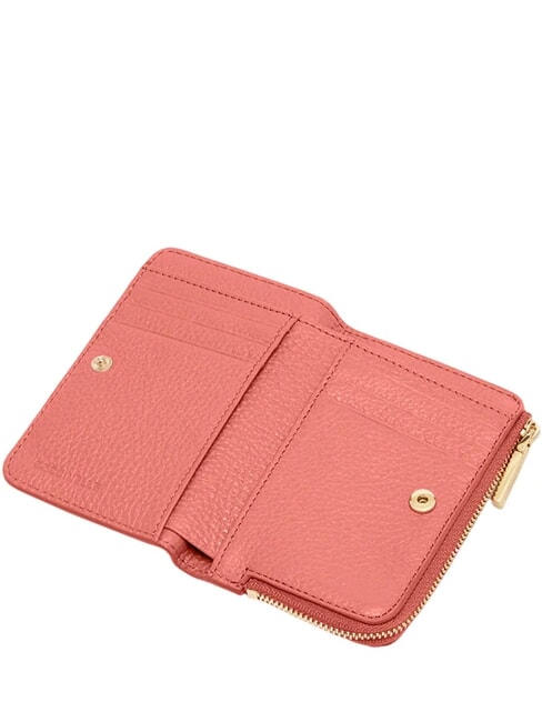 METALLIC SOFT Cartera peque&ntilde;a de piel arcilla rosa - Carteras Mujer