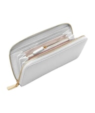 COCCINELLE METALLIC SOFT Cartera de piel texturizada con cremallera nieve - Carteras Mujer - 2