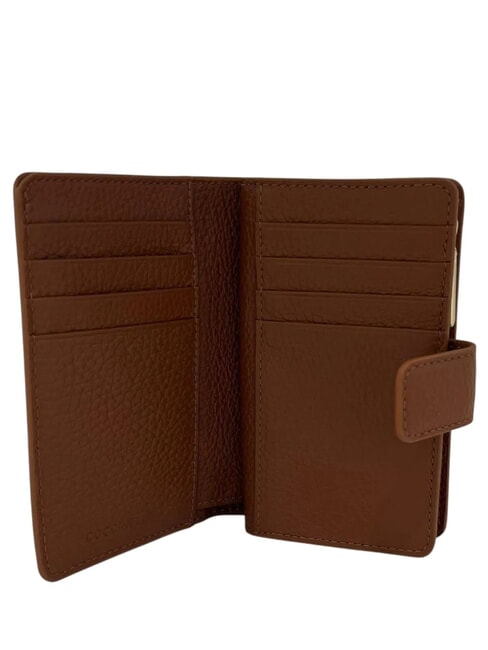 METALLIC SOFT Cartera en piel texturizada co&ntilde;ac - Carteras Mujer
