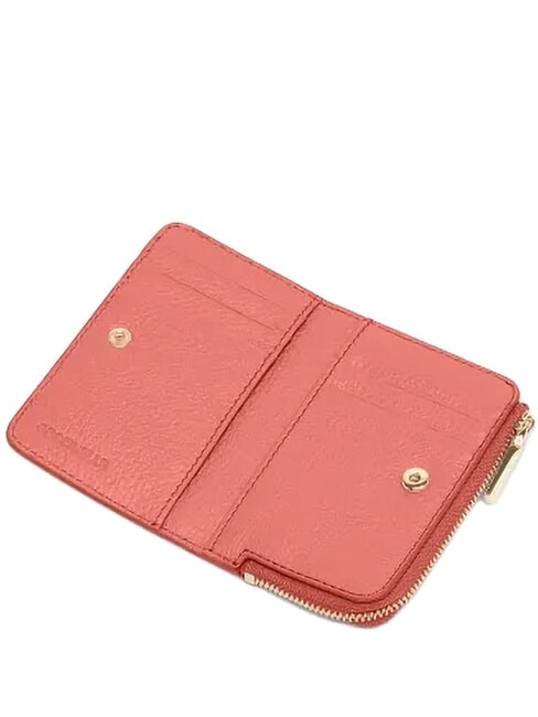 METALLIC SOFT Tarjetero de piel arcilla rosa - Carteras Mujer