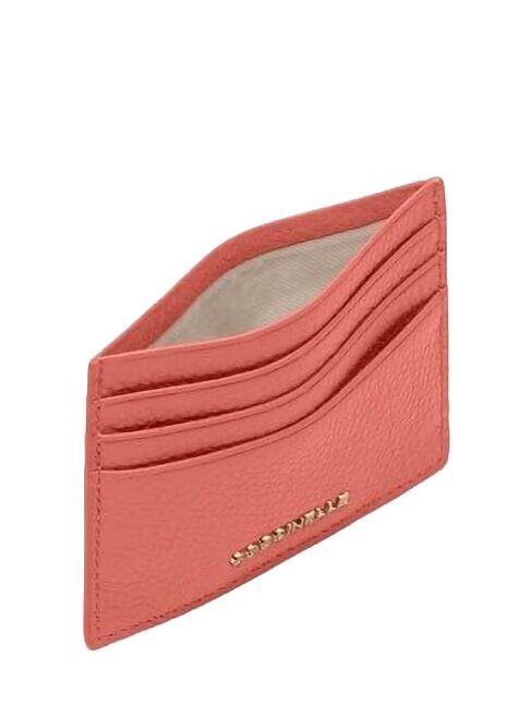 METALLIC SOFT  Tarjetero plano de piel arcilla rosa - Carteras Mujer