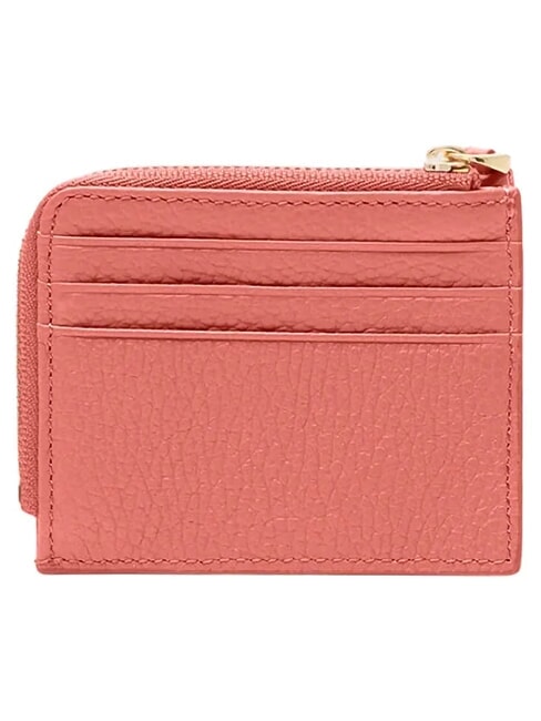 TASSEL Tarjetero con cremallera en piel martillada arcilla rosa - Carteras Mujer