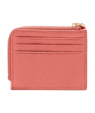 COCCINELLE TASSEL Tarjetero con cremallera en piel martillada arcilla rosa - Carteras Mujer - 3
