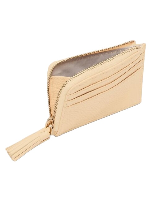 TASSEL Tarjetero con cremallera en piel martillada abedul - Carteras Mujer