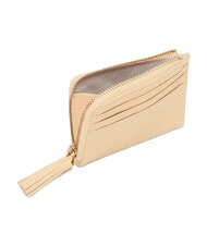 COCCINELLE TASSEL Tarjetero con cremallera en piel martillada abedul - Carteras Mujer - 2