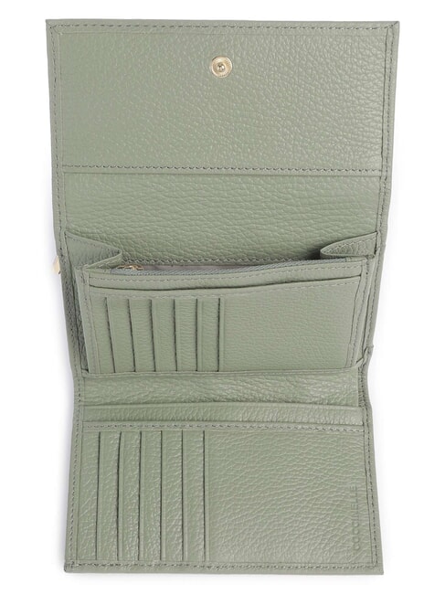 METALLIC SOFT Cartera plegable de piel martillada verdor - Carteras Mujer