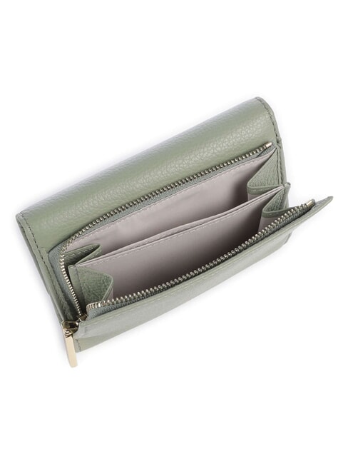 METALLIC SOFT Cartera plegable de piel martillada verdor - Carteras Mujer