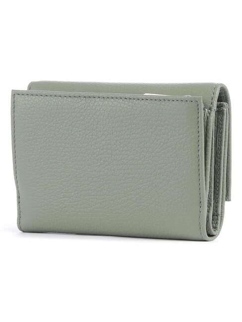METALLIC SOFT Cartera plegable de piel martillada verdor - Carteras Mujer