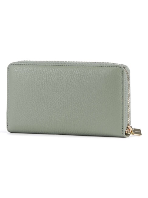 METALLIC SOFT Cartera de piel texturizada con cremallera verdor - Carteras Mujer