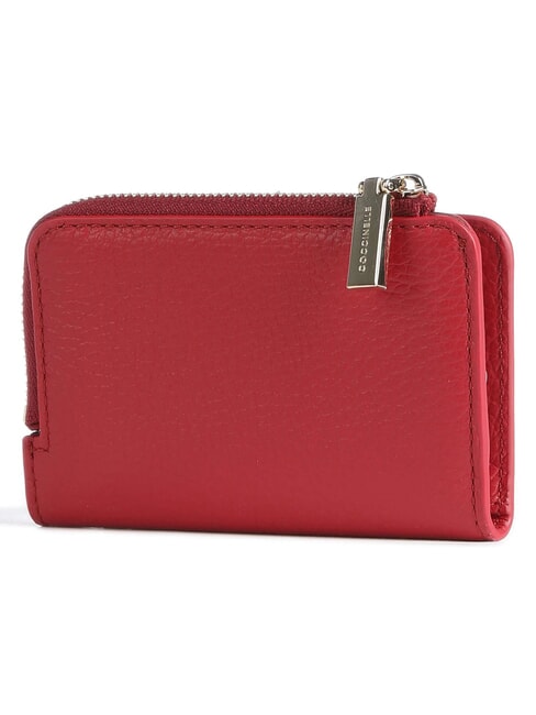 METALLIC SOFT Tarjetero de piel rub&iacute; - Carteras Mujer