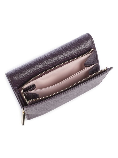 METALLIC SOFT Cartera plegable de piel martillada ciruelas - Carteras Mujer