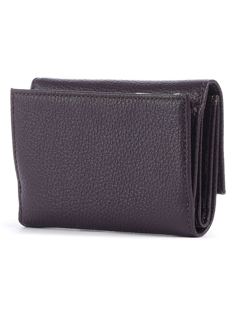 METALLIC SOFT Cartera plegable de piel martillada ciruelas - Carteras Mujer