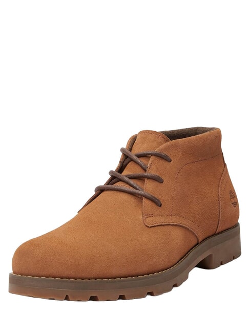 BRITTON SQUARE Bot&iacute;n bajo con cordones de piel gamuza oxidada - Zapatos Hombre