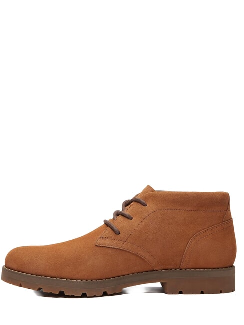 BRITTON SQUARE Bot&iacute;n bajo con cordones de piel gamuza oxidada - Zapatos Hombre
