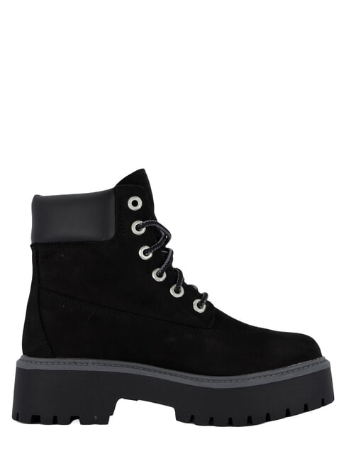 STONE STREET PLATFORM WP Bot&iacute;n de piel impermeable Jetblack - Zapatos Mujer